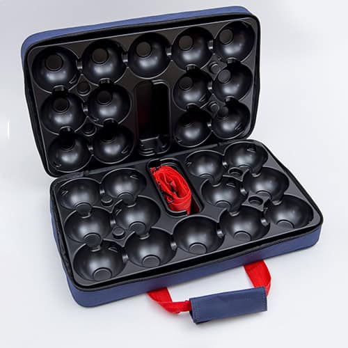 Blue Superior Boccia Case with inlays for ball protection
