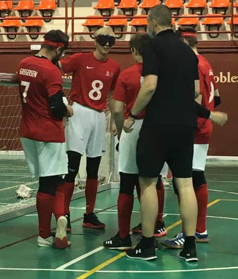 The Danish National Goalball team for men - time out