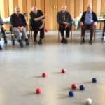 Playing boccia at a nursing home