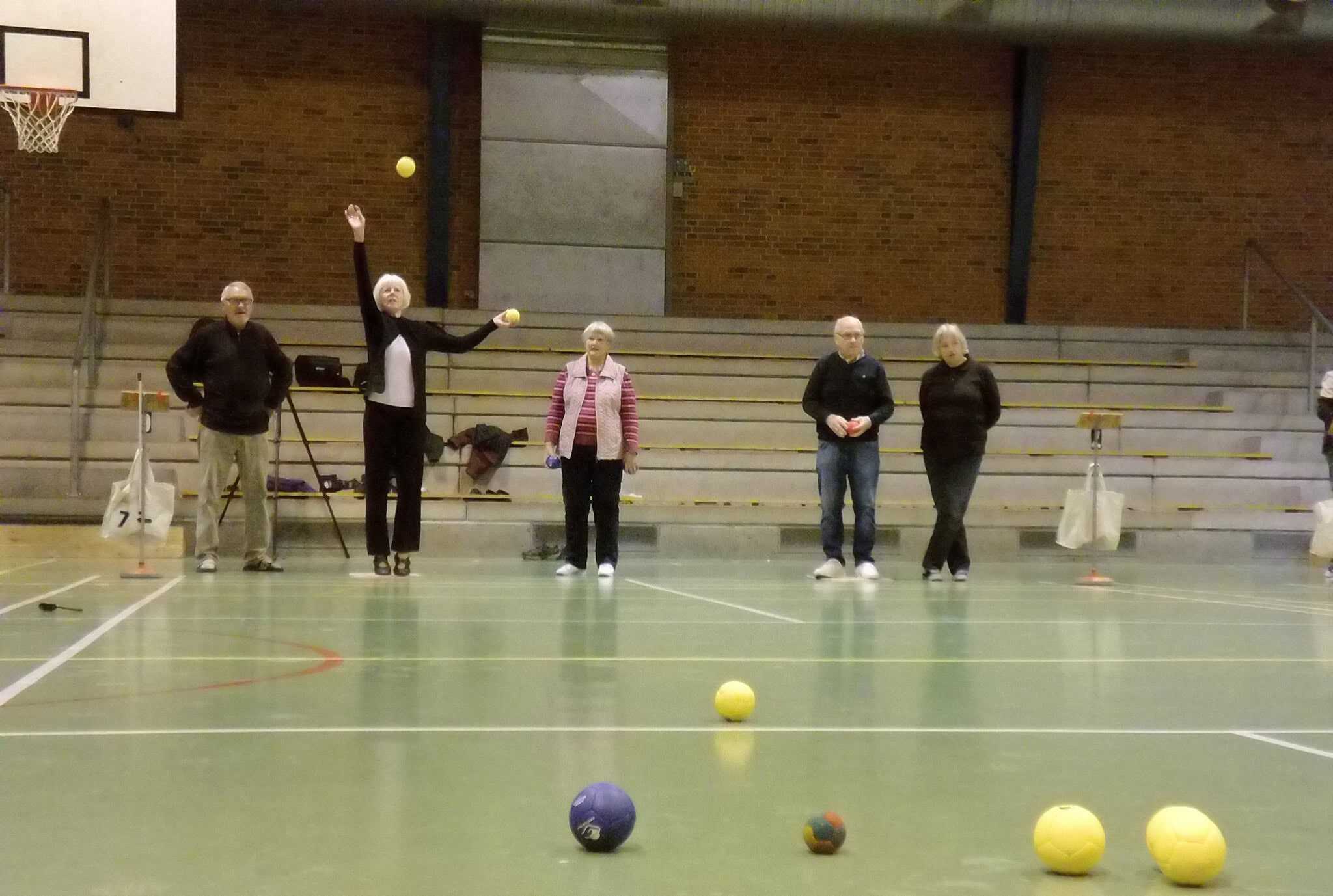 Playing Petanque indoor