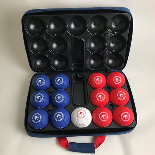 Boccia Superior Classic 6-panels set in a blue Superior Boccia Case