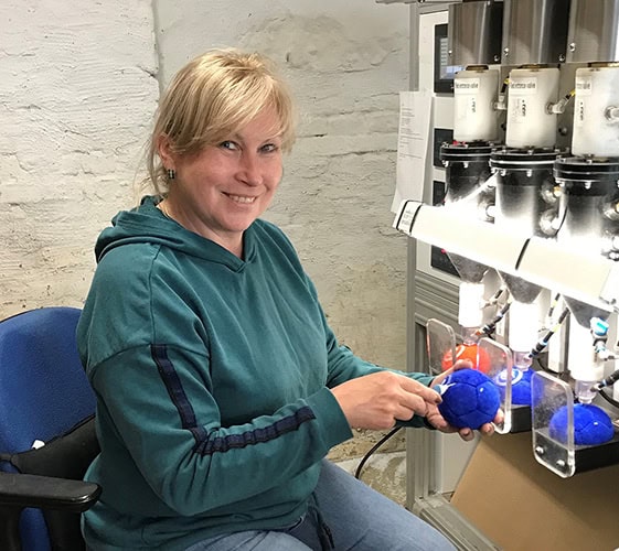Olena making boccia balls